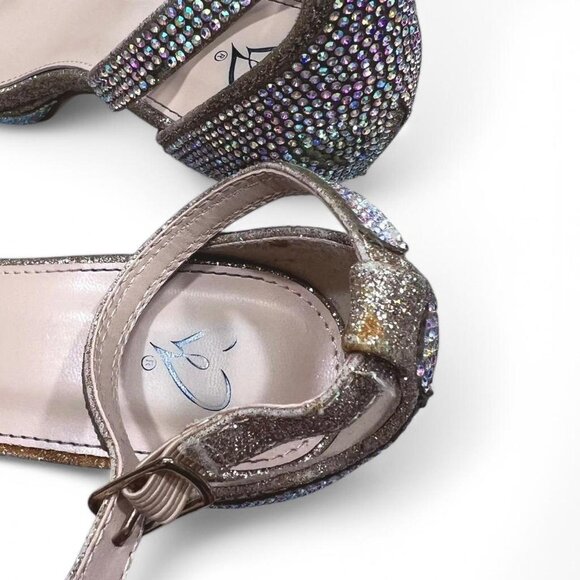 Windsor Glitter Sparkly High Heels 7.5 Prom Bedazzled Glamour Party - Picture 7 of 8